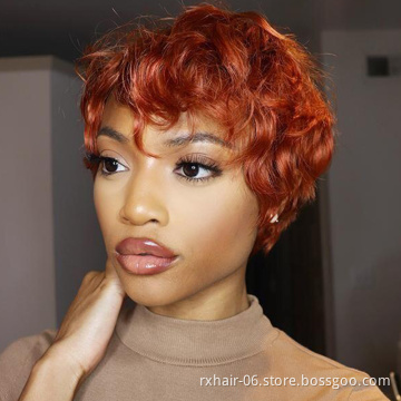 ISEE Cuticles Aligned Short Pixie Cut Wig Lace Front Closure Human Hair Curly Pixie Cut Wigs For Black Women With Baby Hair
